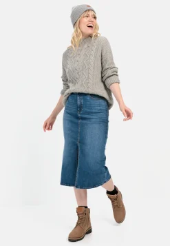 Damen Camel Active Röcke^Jeansrock im Used-Look