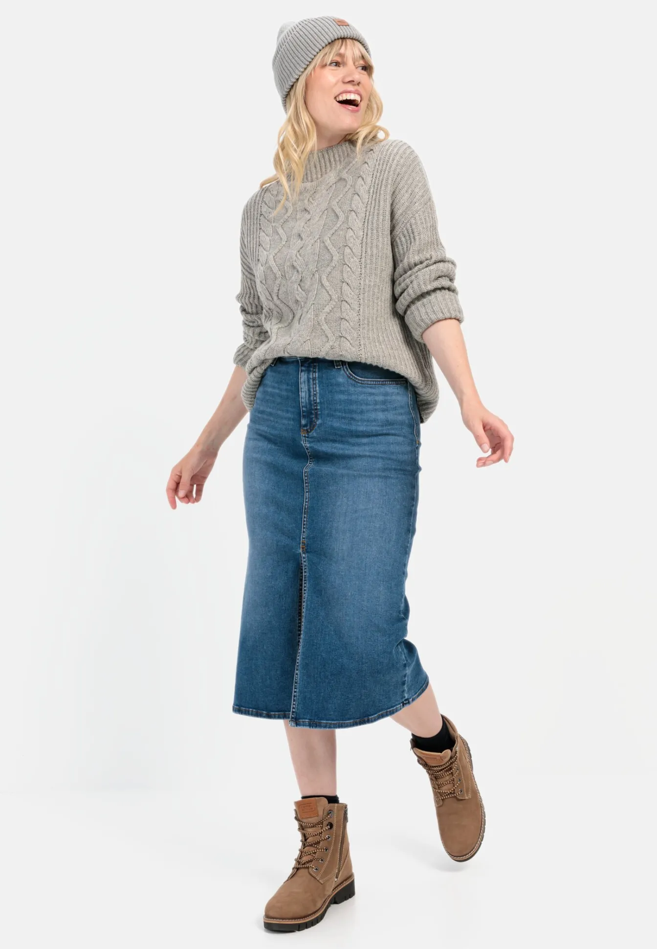 Damen Camel Active Röcke^Jeansrock im Used-Look