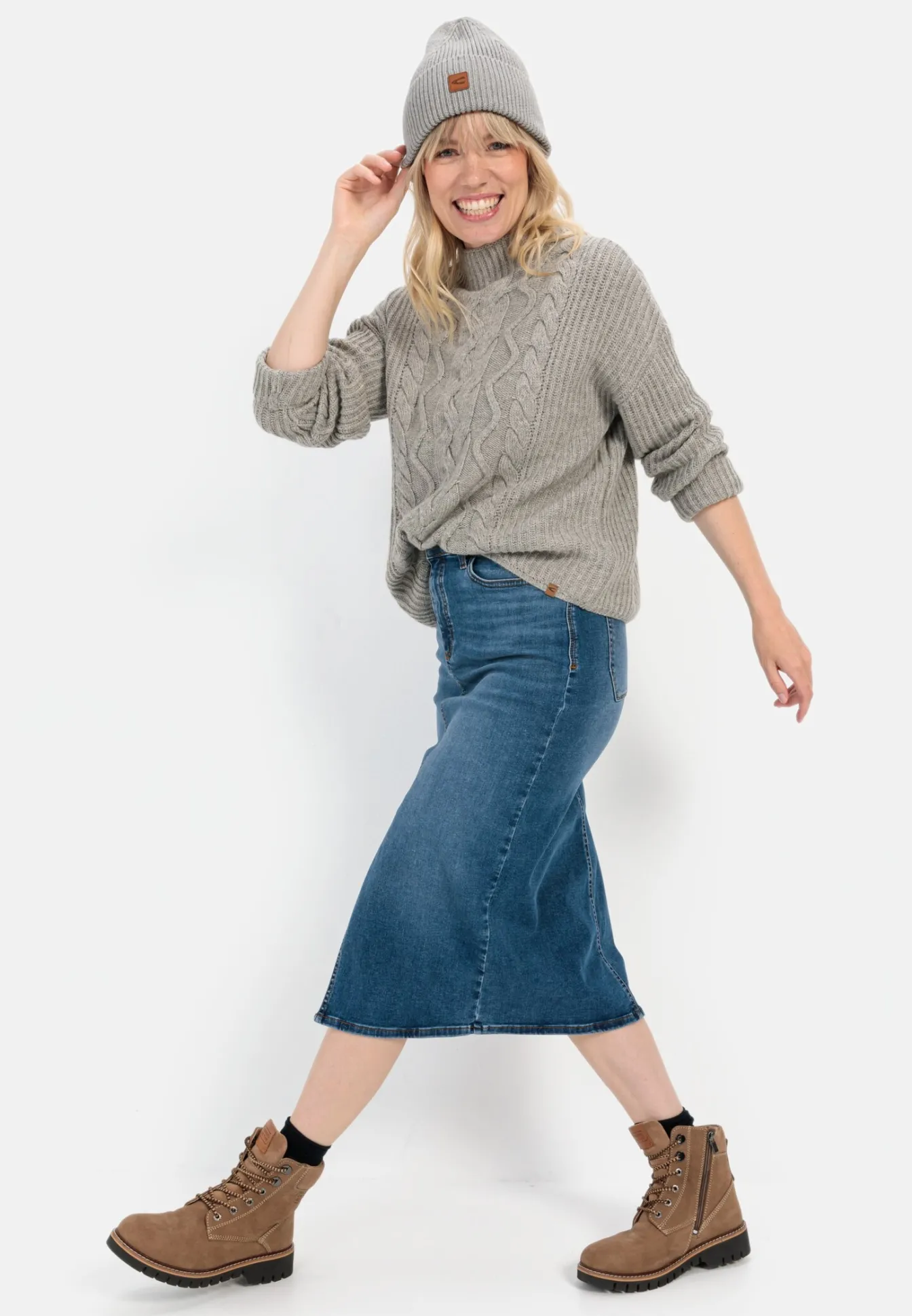 Damen Camel Active Röcke^Jeansrock im Used-Look