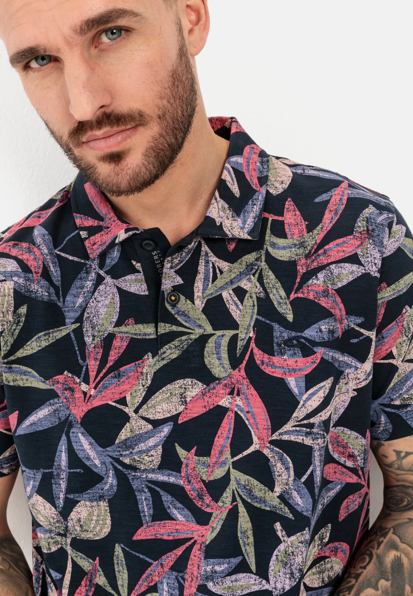 Herren Camel Active T-Shirts & Polos^Jersey Poloshirt mit Allover-Print