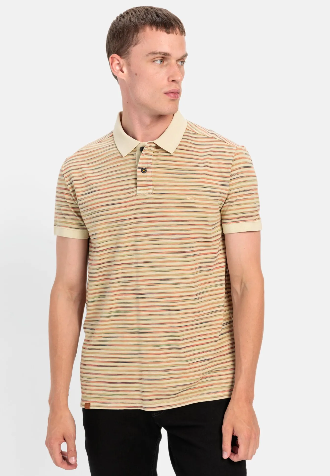 Herren Camel Active T-Shirts & Polos^Jersey Poloshirt mit Multicolour-Streifen