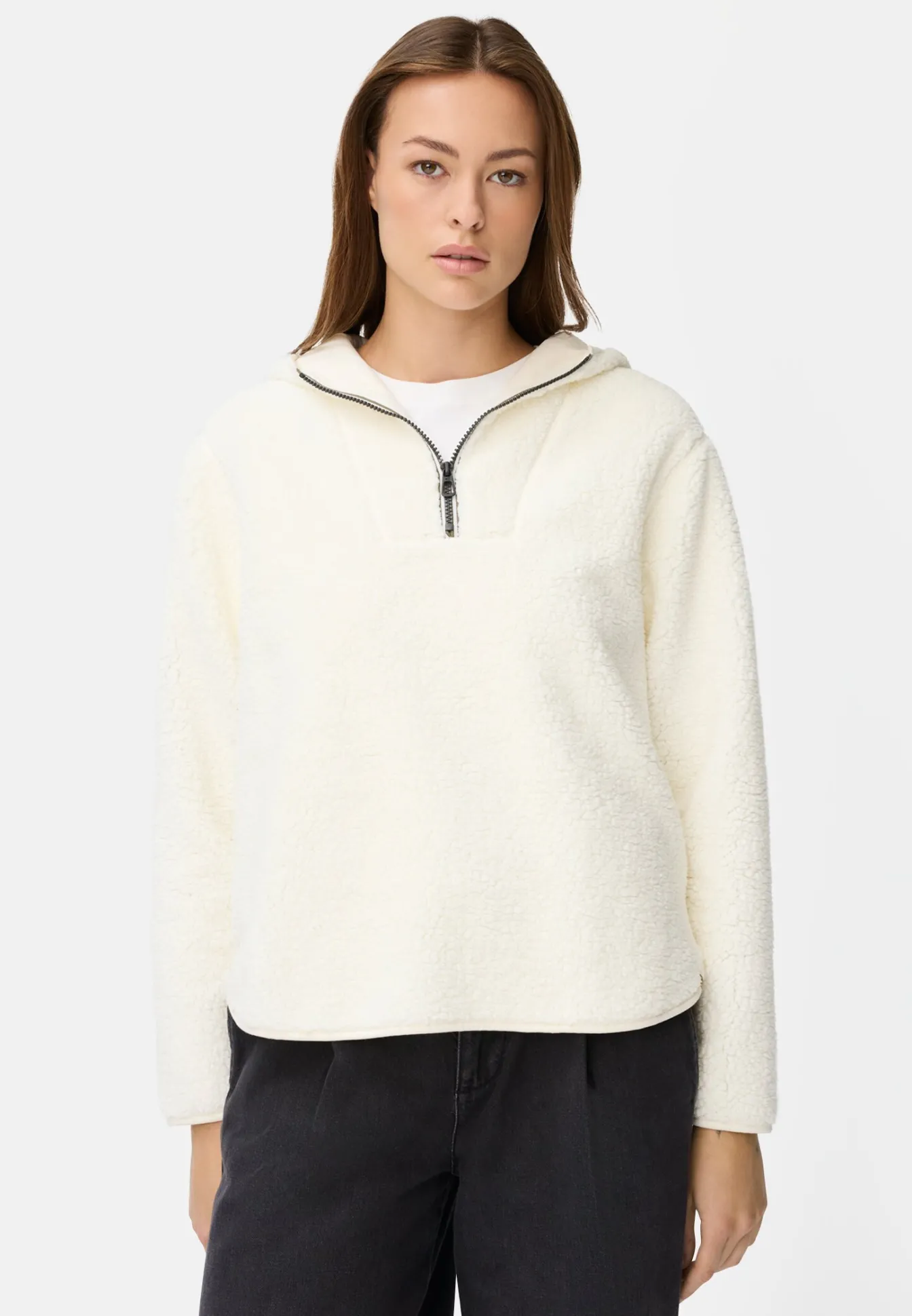 Damen Camel Active Pullover & Cardigans^Kapuzenpullover aus Teddyfleece