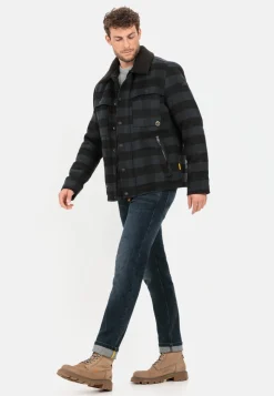 Herren Camel Active Jacken & Westen^Karierte Übergangsjacke mit abnehmbarem Teddykragen
