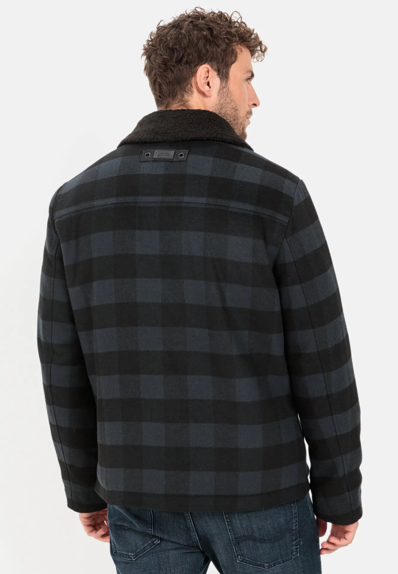 Herren Camel Active Jacken & Westen^Karierte Übergangsjacke mit abnehmbarem Teddykragen