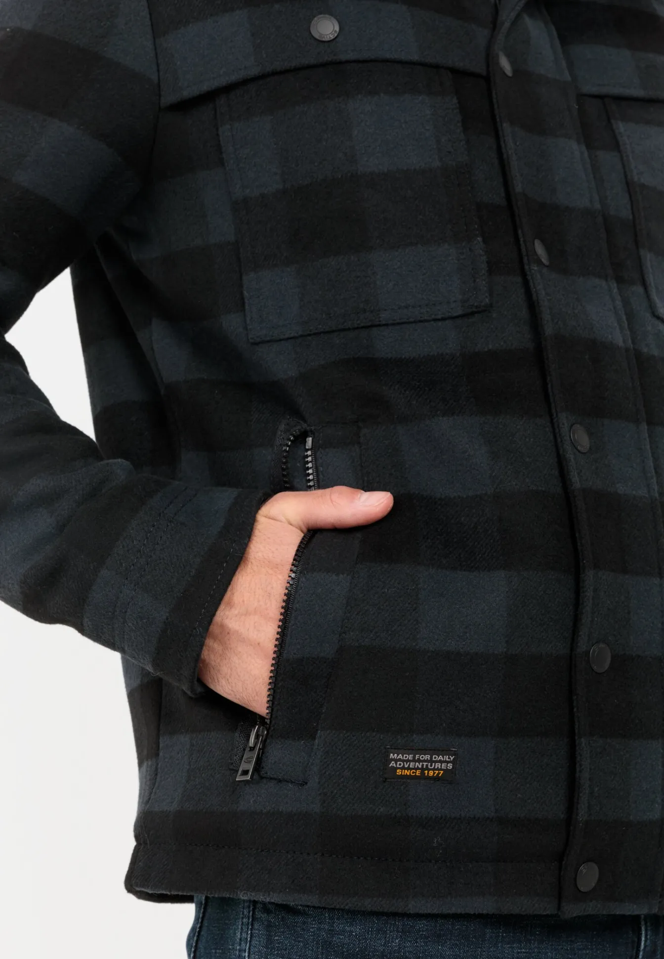 Herren Camel Active Jacken & Westen^Karierte Übergangsjacke mit abnehmbarem Teddykragen