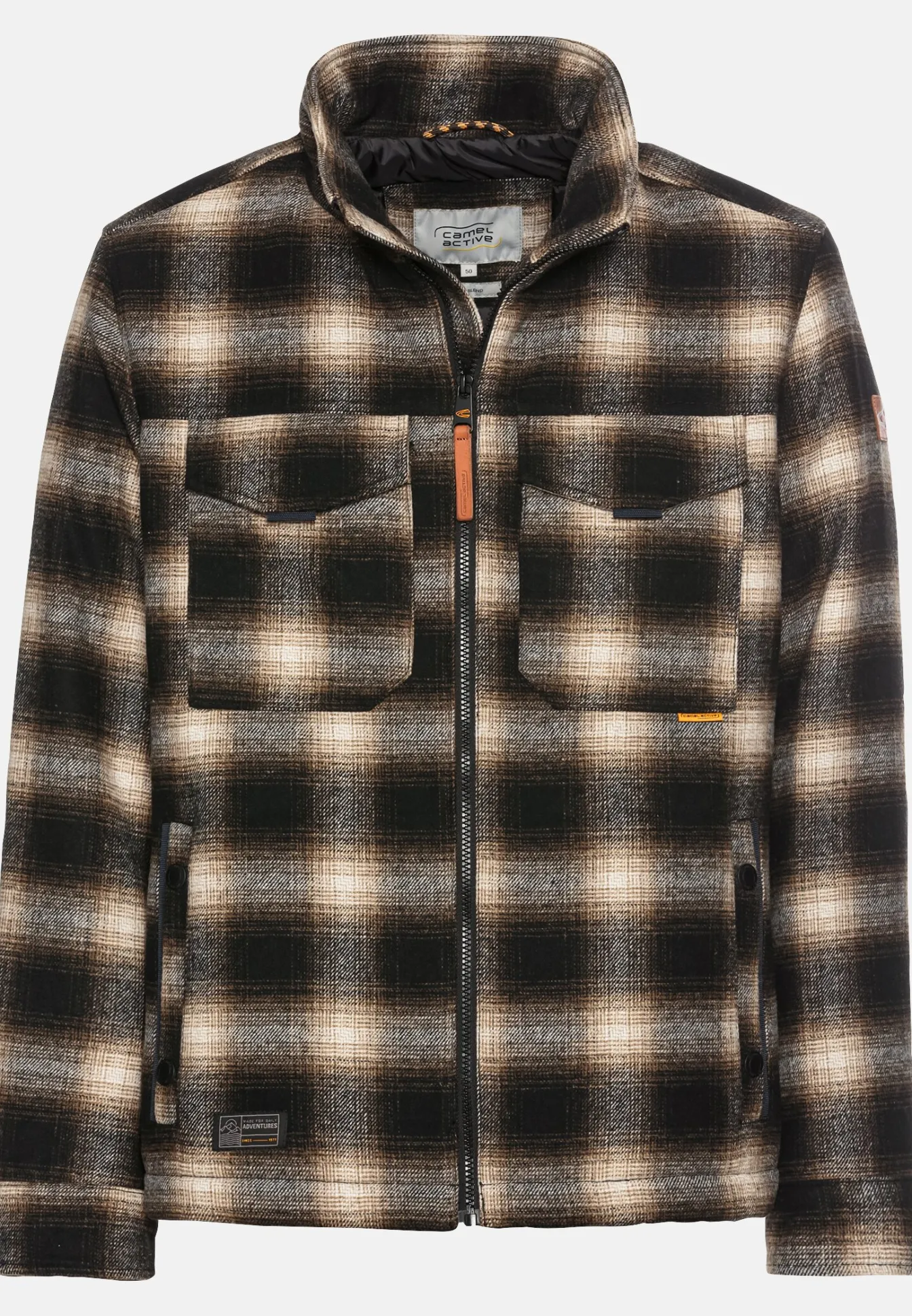 Herren Camel Active Jacken & Westen^Karierter Blouson mit einem Reißverschluss
