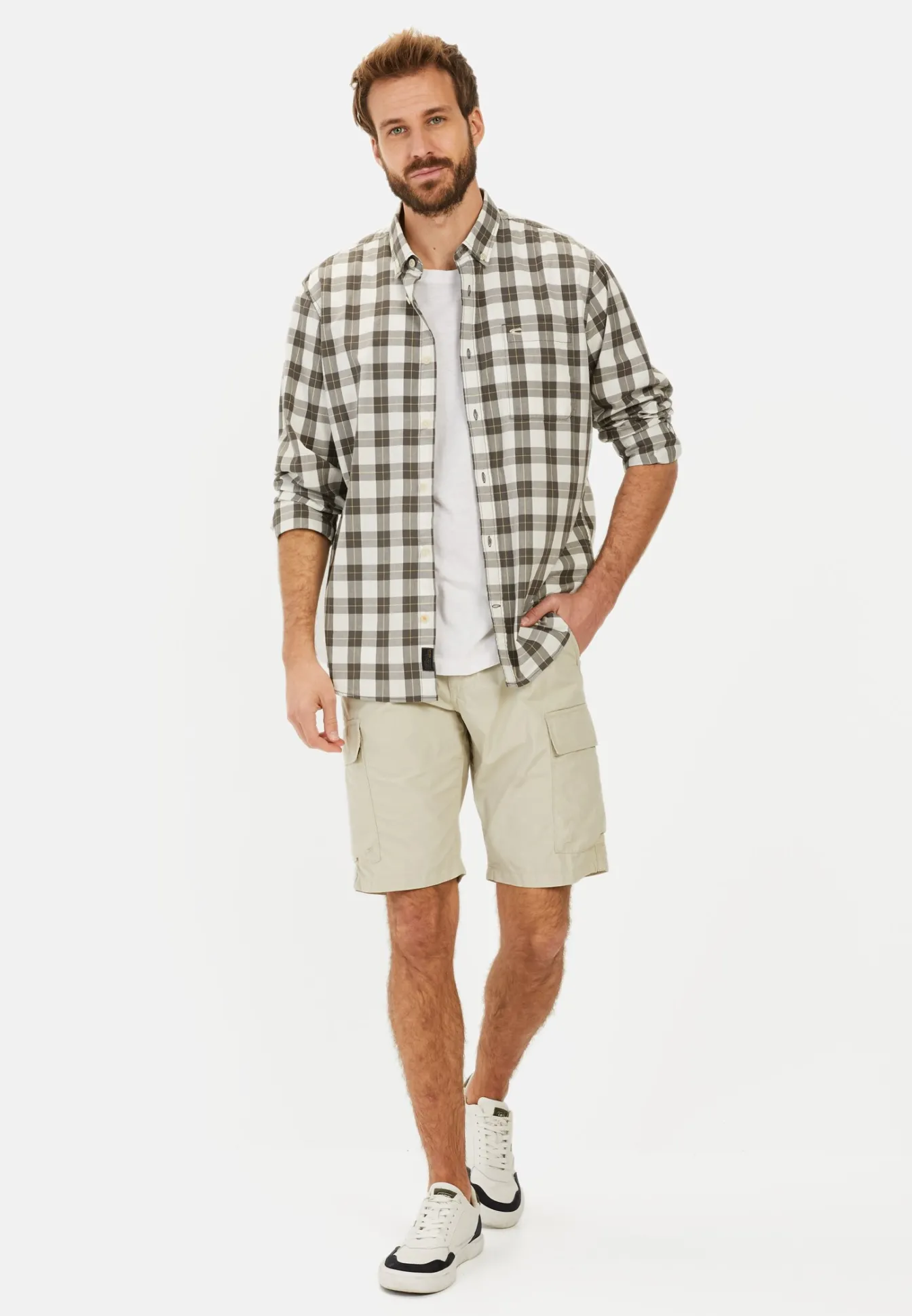 Herren Camel Active Hemden^Kariertes Hemd aus reiner Baumwolle