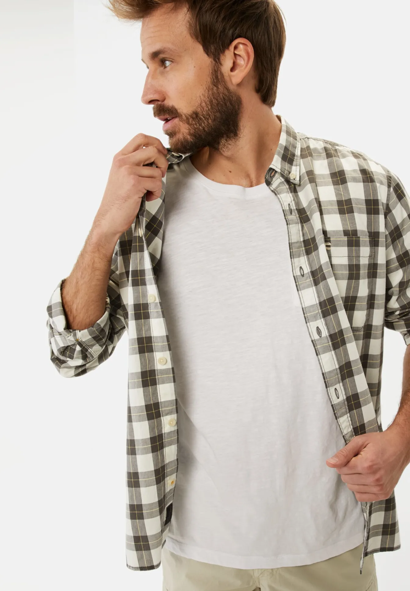 Herren Camel Active Hemden^Kariertes Hemd aus reiner Baumwolle