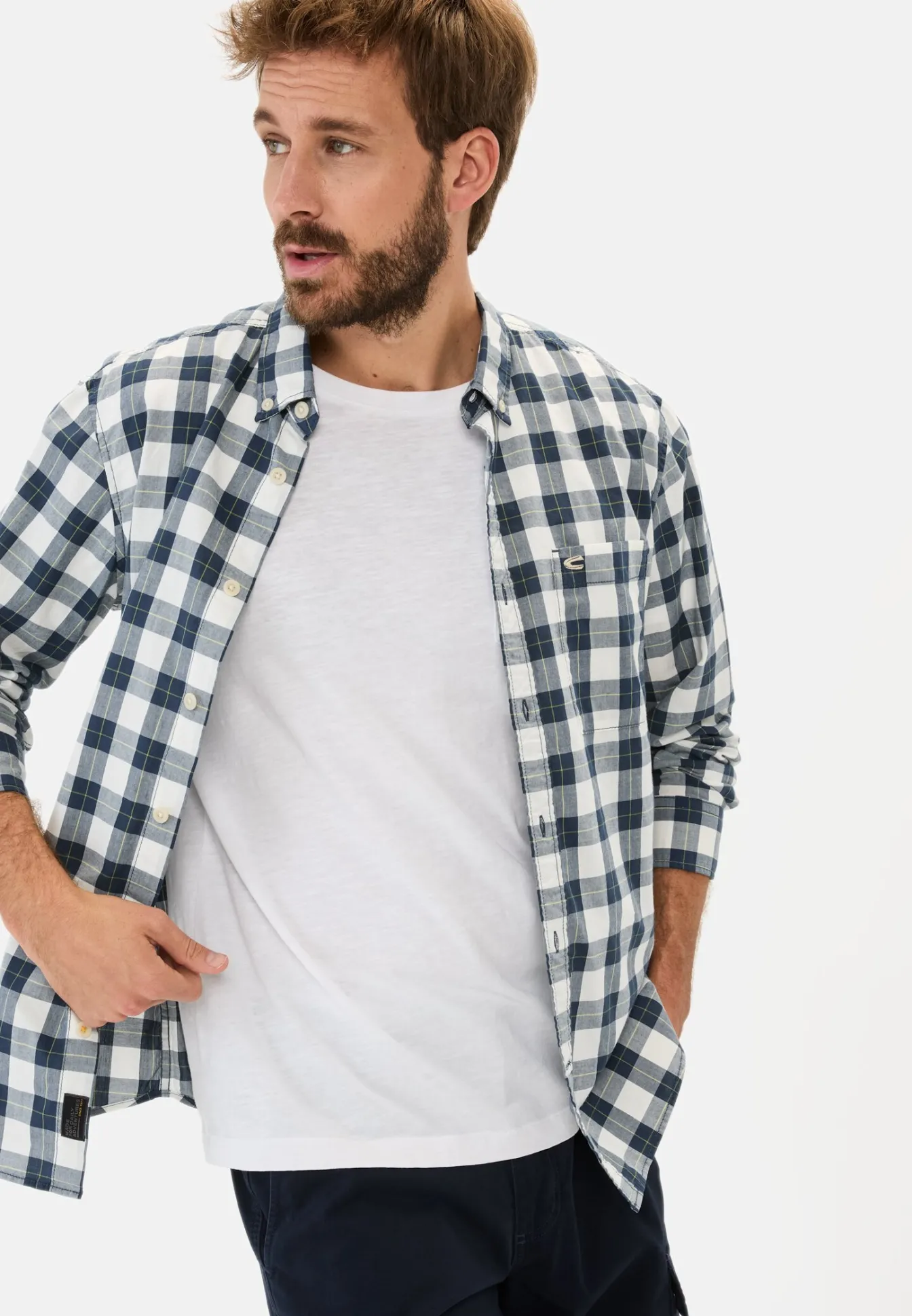 Herren Camel Active Hemden^Kariertes Hemd aus reiner Baumwolle