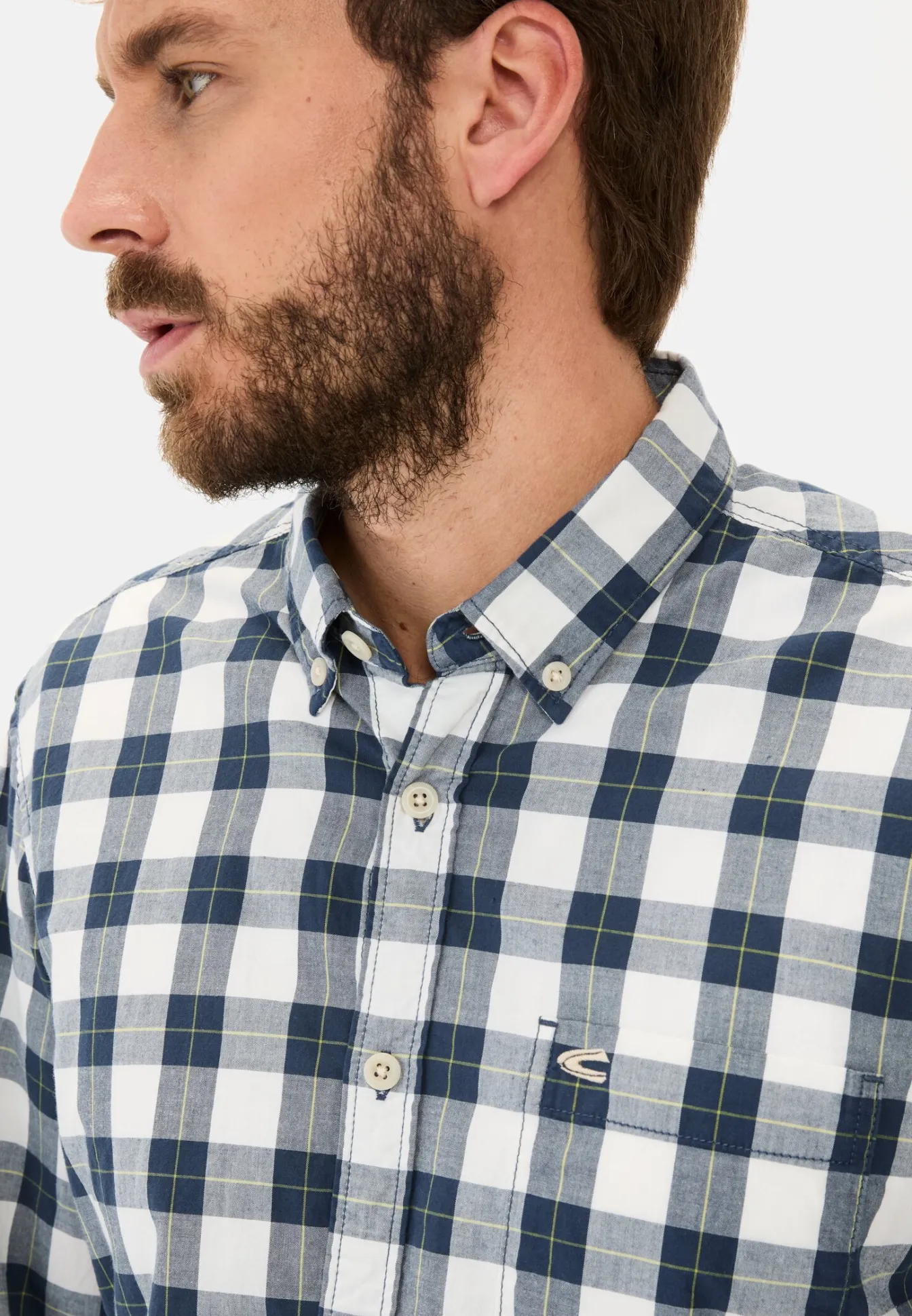 Herren Camel Active Hemden^Kariertes Hemd aus reiner Baumwolle