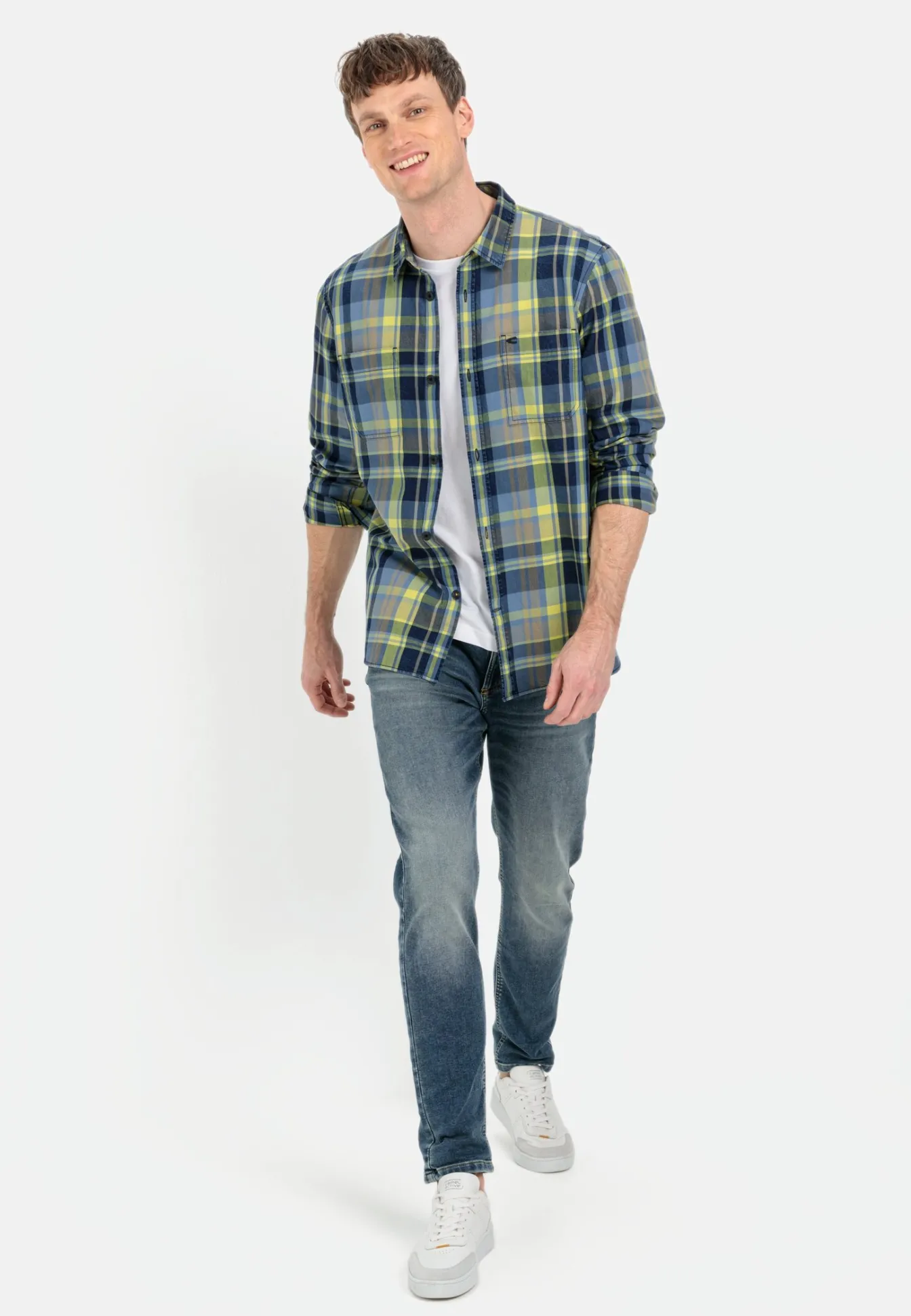 Herren Camel Active Hemden^Kariertes Hemd aus reiner Baumwolle