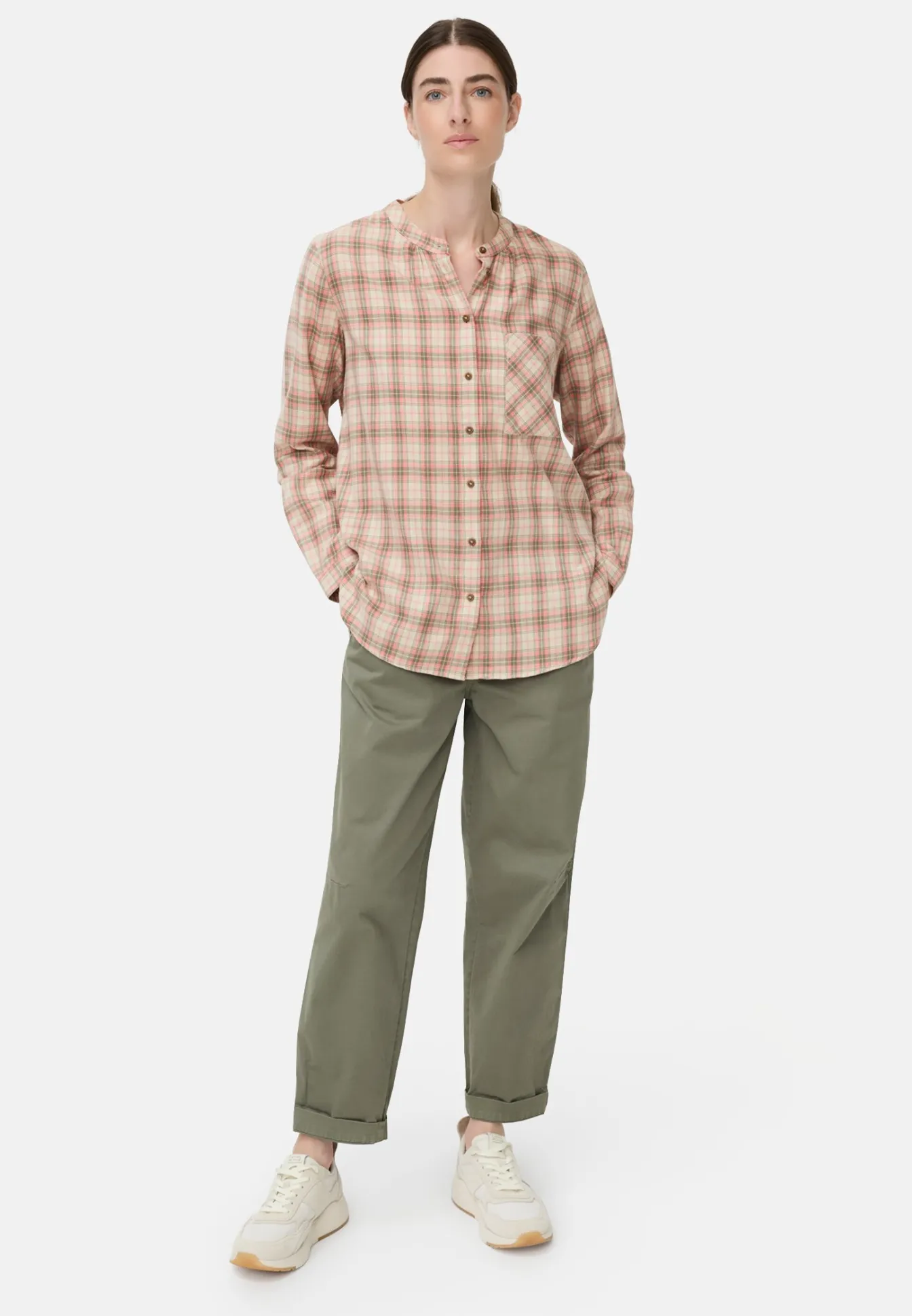 Damen Camel Active Blusen^Karobluse aus Baumwollmix