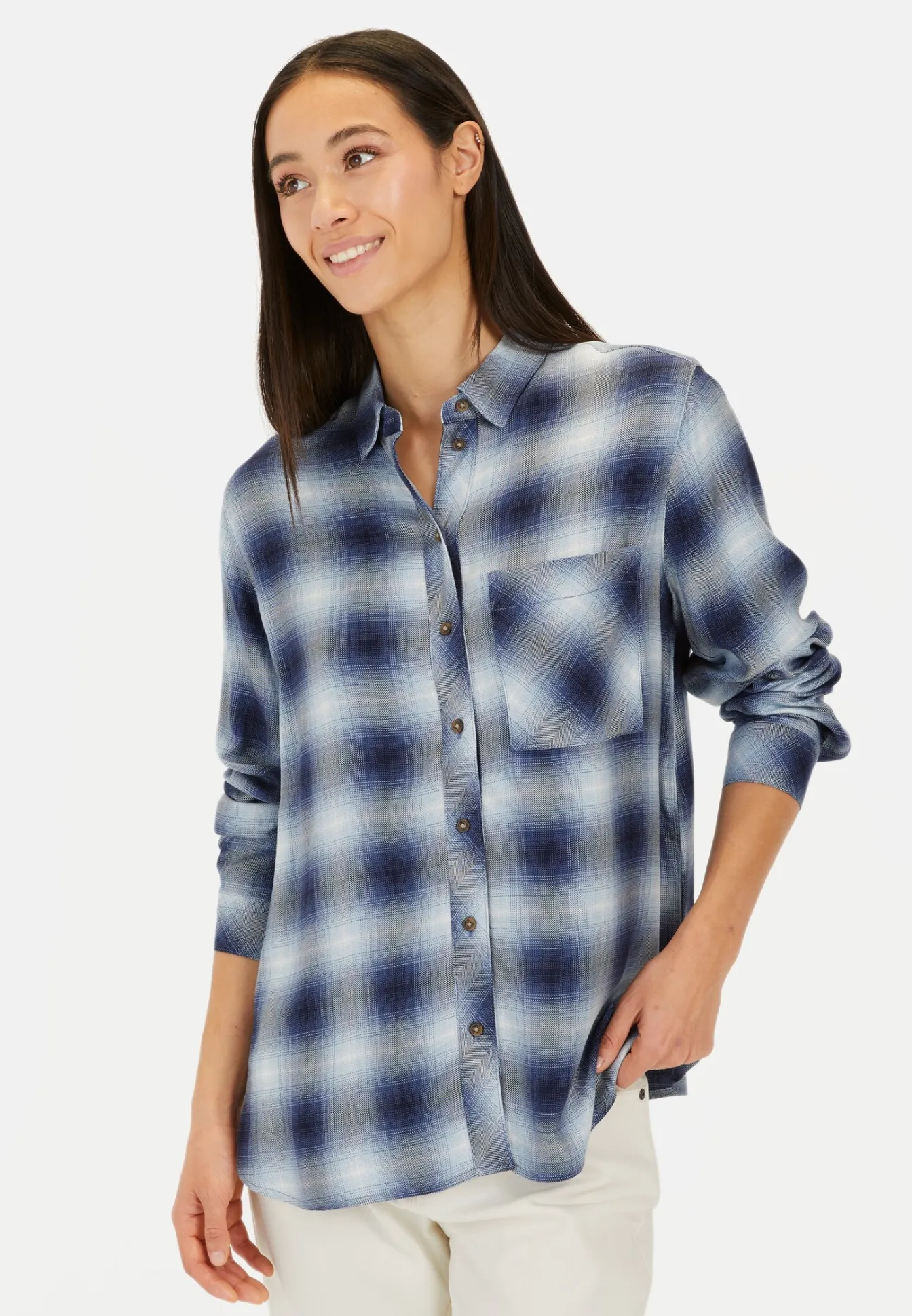 Damen Camel Active Blusen^Karobluse aus reiner Viskose