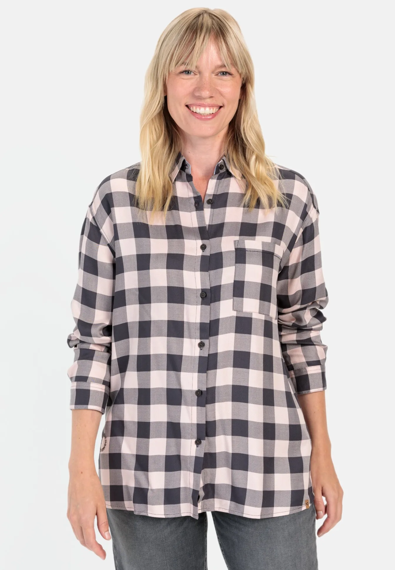 Damen Camel Active Blusen^Karobluse aus reiner Viskose