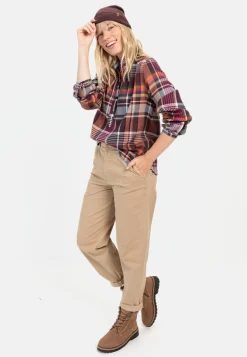 Damen Camel Active Blusen^Karobluse mit Stehkragen