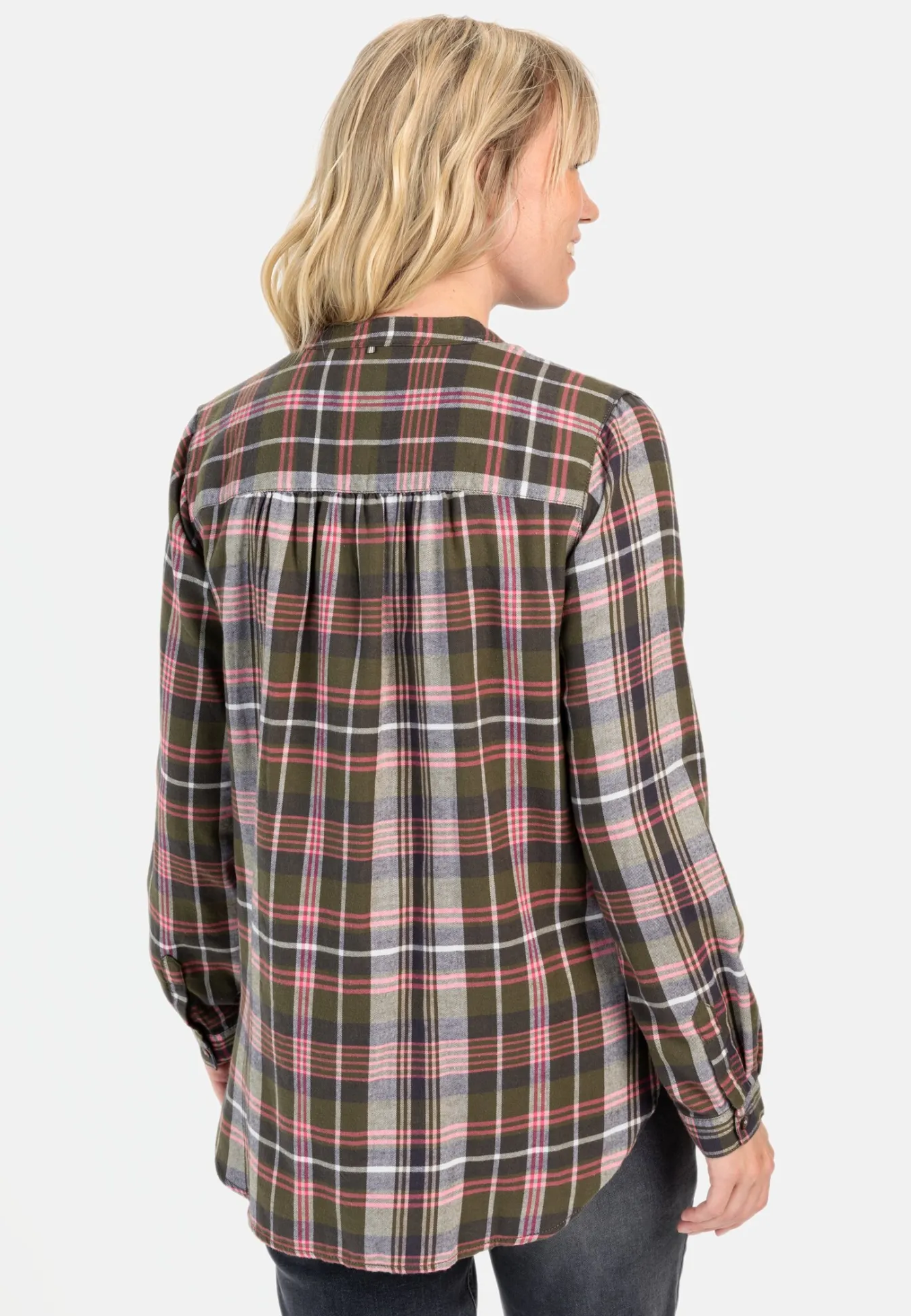 Damen Camel Active Blusen^Karobluse mit Stehkragen