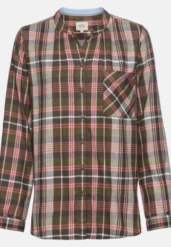 Damen Camel Active Blusen^Karobluse mit Stehkragen