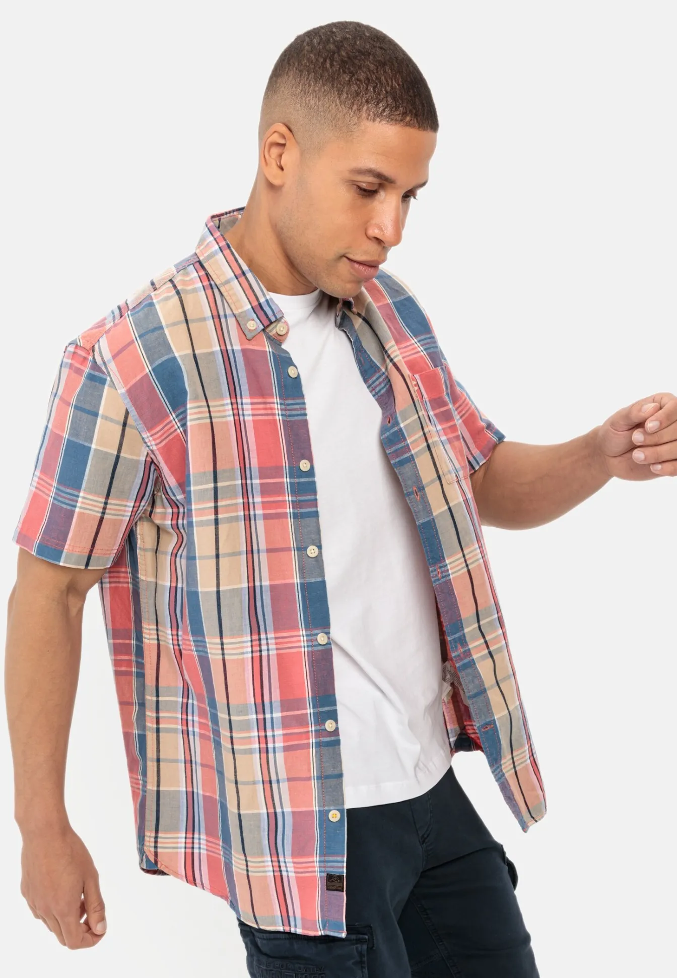 Herren Camel Active Hemden^Karohemd aus Leinenmix