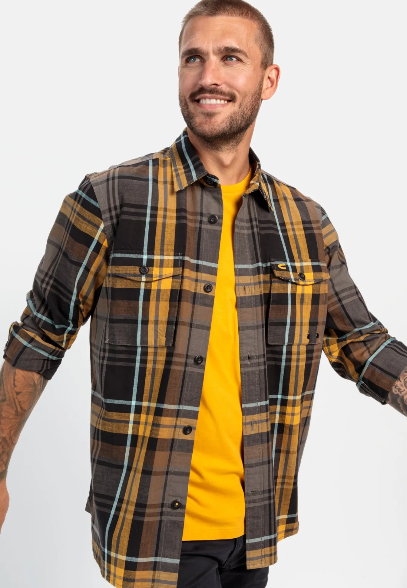 Herren Camel Active Hemden^Karohemd im Overshirt-Look