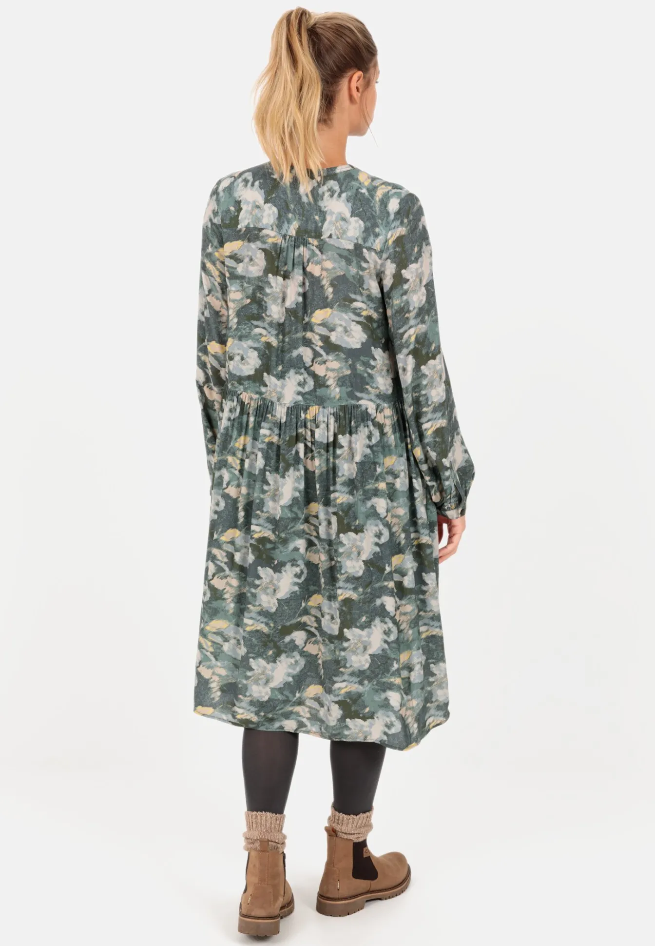 Damen Camel Active Kleider^Kleid mit Allover-Print