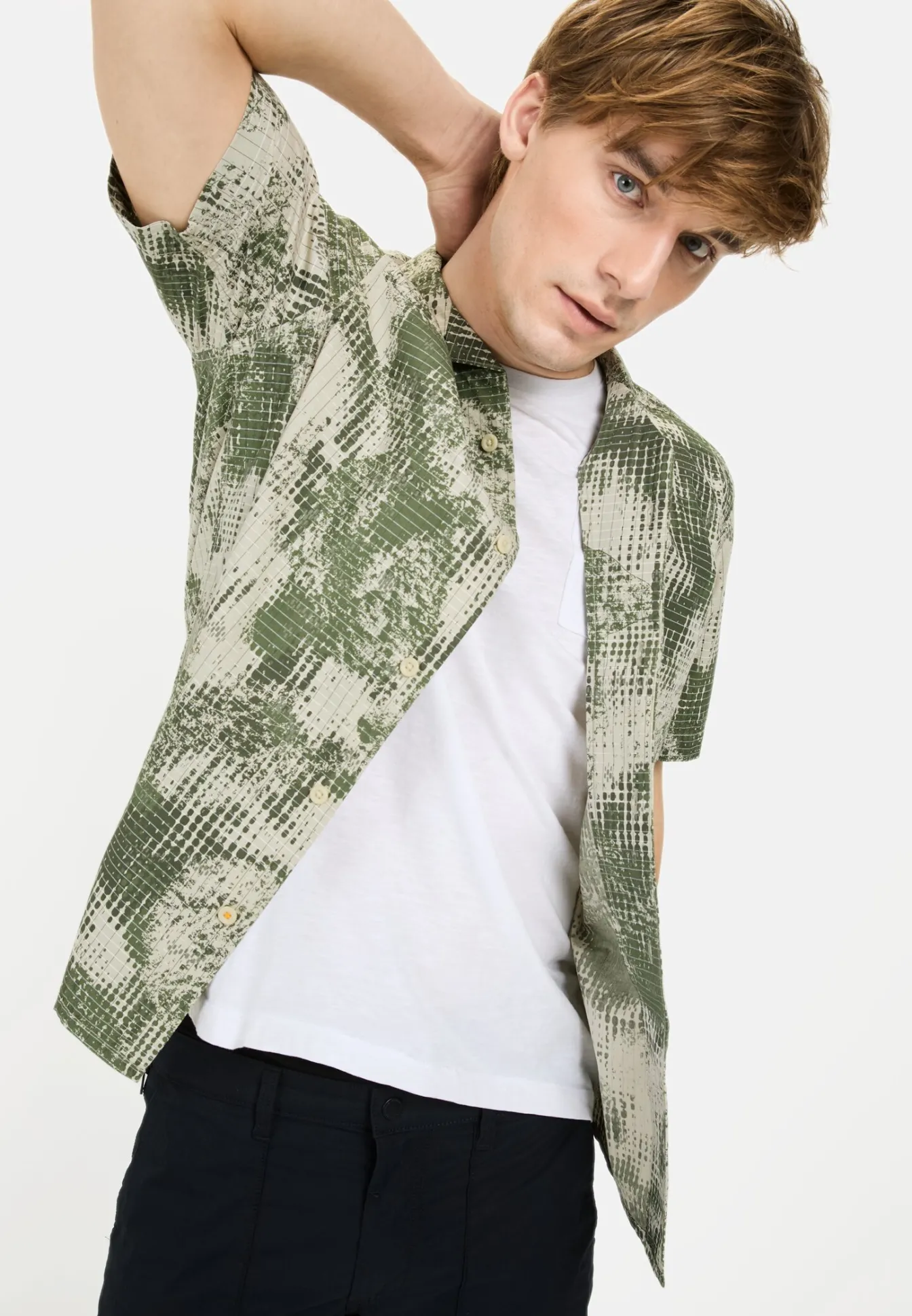 Herren Camel Active Hemden^Kurzarm Hemd aus Baumwolle