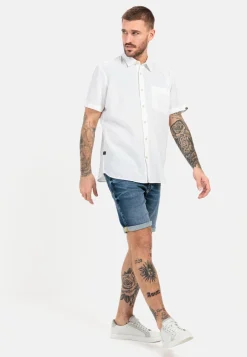Herren Camel Active Hemden^Kurzarm Hemd aus einem Leinen-Baumwoll-Mix