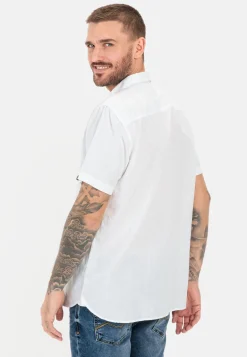 Herren Camel Active Hemden^Kurzarm Hemd aus einem Leinen-Baumwoll-Mix