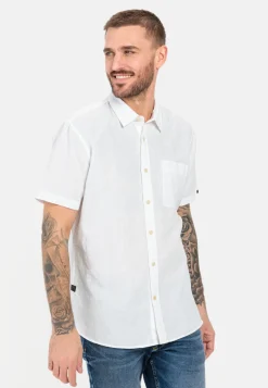 Herren Camel Active Hemden^Kurzarm Hemd aus einem Leinen-Baumwoll-Mix