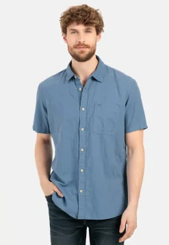 Herren Camel Active Hemden^Kurzarm Hemd aus einem Leinen-Baumwoll-Mix