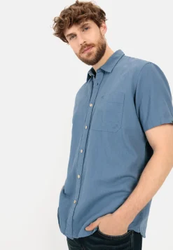 Herren Camel Active Hemden^Kurzarm Hemd aus einem Leinen-Baumwoll-Mix