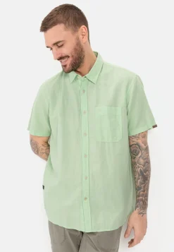 Herren Camel Active Hemden^Kurzarm Hemd aus einem Leinen-Baumwoll-Mix