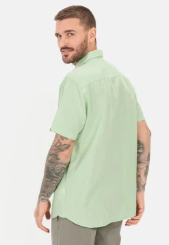 Herren Camel Active Hemden^Kurzarm Hemd aus einem Leinen-Baumwoll-Mix