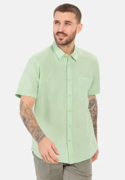 Herren Camel Active Hemden^Kurzarm Hemd aus einem Leinen-Baumwoll-Mix