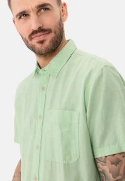 Herren Camel Active Hemden^Kurzarm Hemd aus einem Leinen-Baumwoll-Mix
