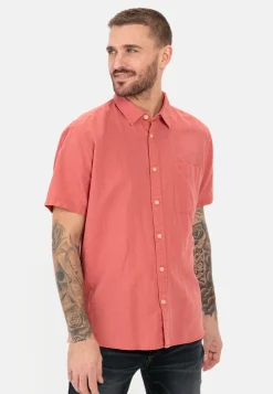 Herren Camel Active Hemden^Kurzarm Hemd aus einem Leinen-Baumwoll-Mix