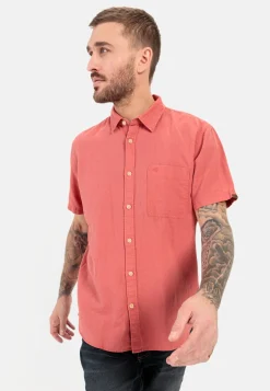 Herren Camel Active Hemden^Kurzarm Hemd aus einem Leinen-Baumwoll-Mix