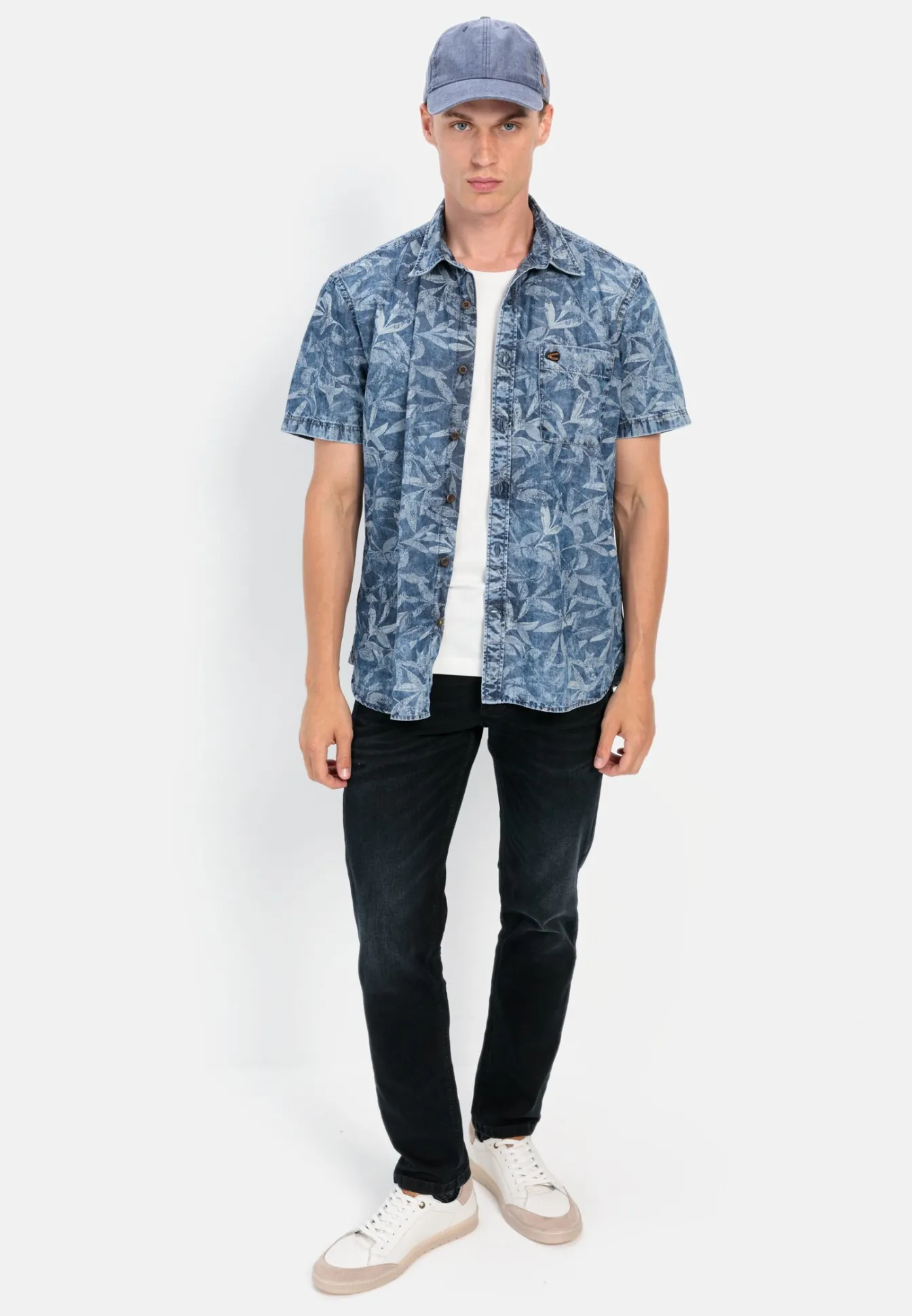 Herren Camel Active Hemden^Kurzarm Hemd mit Allover-Print