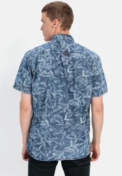 Herren Camel Active Hemden^Kurzarm Hemd mit Allover-Print