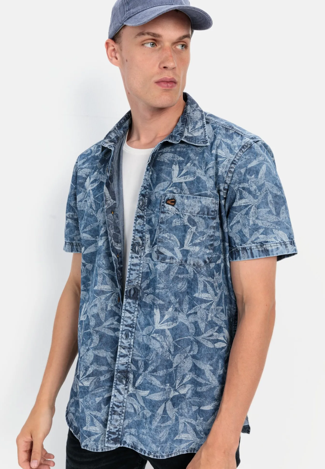 Herren Camel Active Hemden^Kurzarm Hemd mit Allover-Print