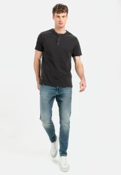 Herren Camel Active T-Shirts & Polos^Kurzarm Henley aus reiner Baumwolle