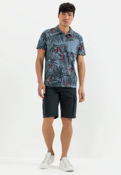 Herren Camel Active T-Shirts & Polos^Kurzarm Poloshirt mit Allover-Print