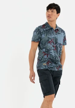 Herren Camel Active T-Shirts & Polos^Kurzarm Poloshirt mit Allover-Print