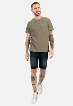Herren Camel Active T-Shirts & Polos^Kurzarm T-Shirt aus Baumwoll-Leinen-Mix