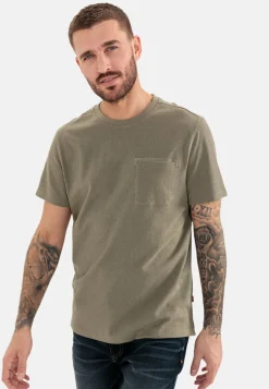 Herren Camel Active T-Shirts & Polos^Kurzarm T-Shirt aus Baumwoll-Leinen-Mix