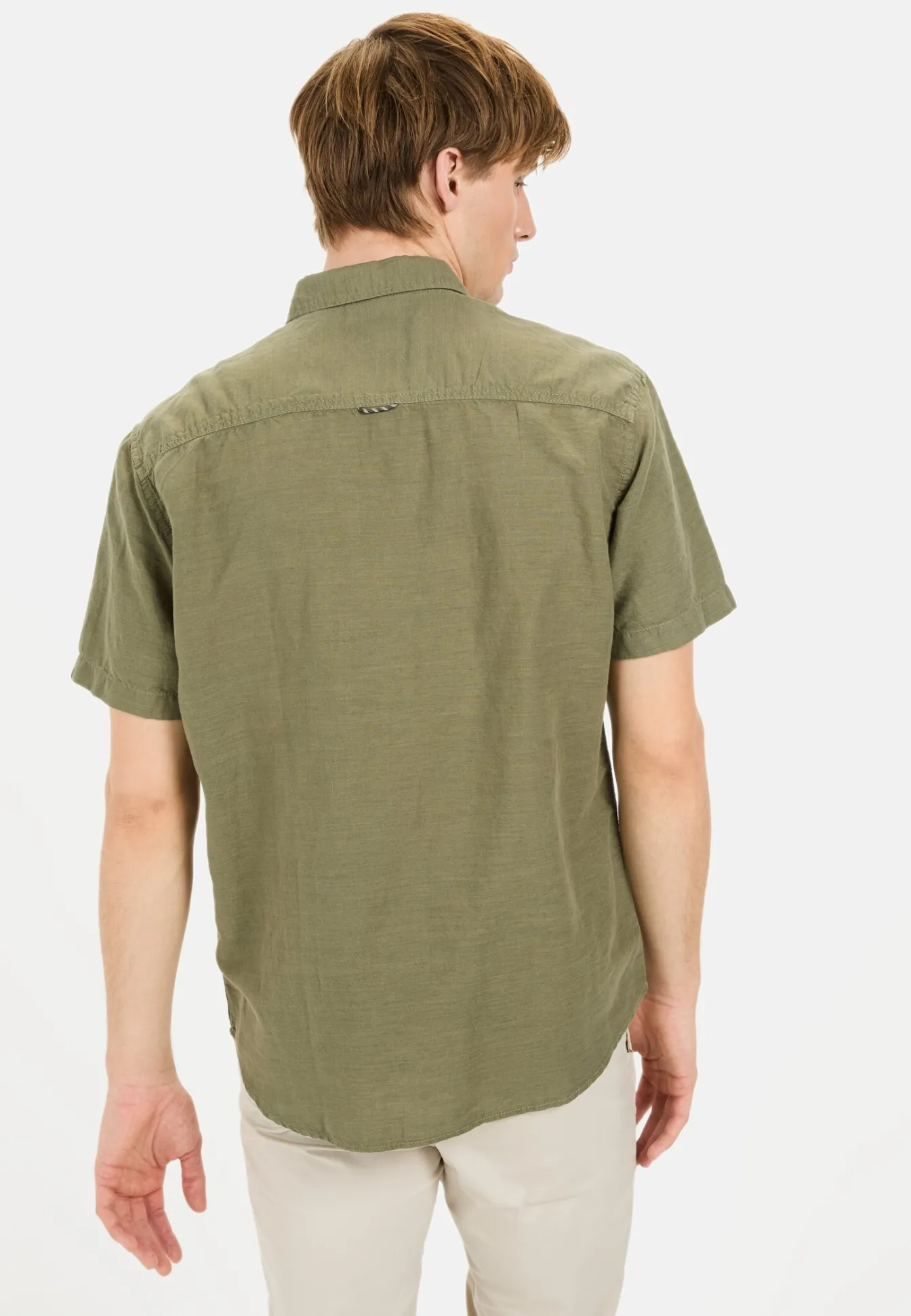 Herren Camel Active Hemden^Kurzarmhemd aus einem Baumwoll-Leinenmix