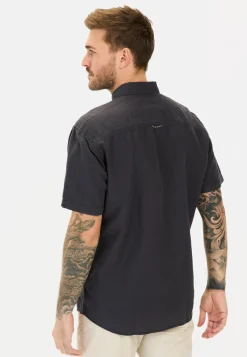 Herren Camel Active Hemden^Kurzarmhemd aus einem Baumwoll-Leinenmix