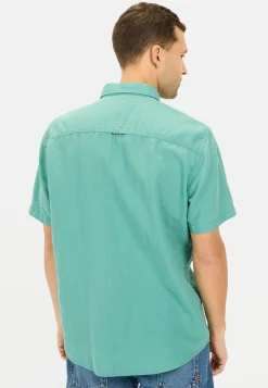 Herren Camel Active Hemden^Kurzarmhemd aus einem Baumwoll-Leinenmix