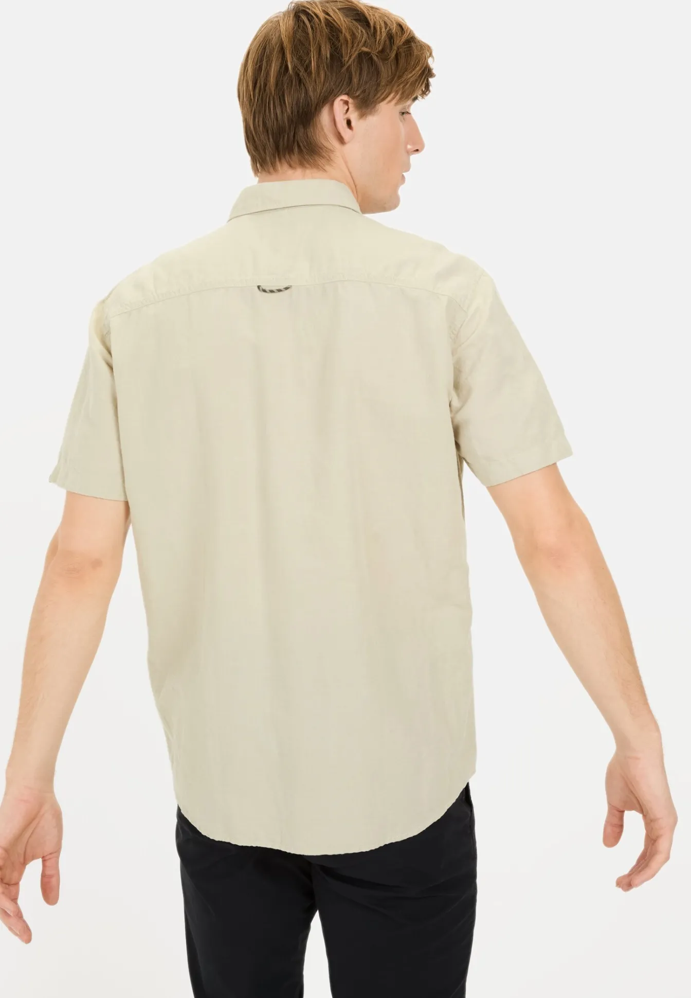 Herren Camel Active Hemden^Kurzarmhemd aus einem Baumwoll-Leinenmix