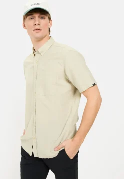 Herren Camel Active Hemden^Kurzarmhemd aus einem Baumwoll-Leinenmix