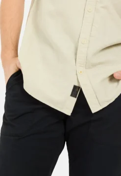 Herren Camel Active Hemden^Kurzarmhemd aus einem Baumwoll-Leinenmix